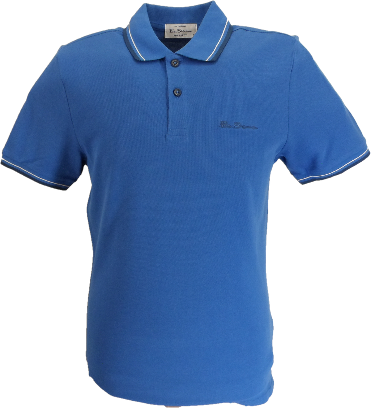 Ben Sherman Men's Signature Lapis Blue 100% Cotton Polo Shirt
