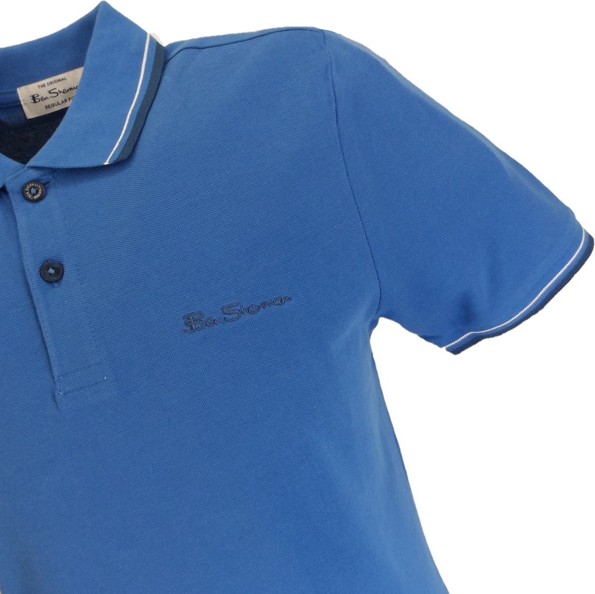 Ben Sherman Men's Signature Lapis Blue 100% Cotton Polo Shirt
