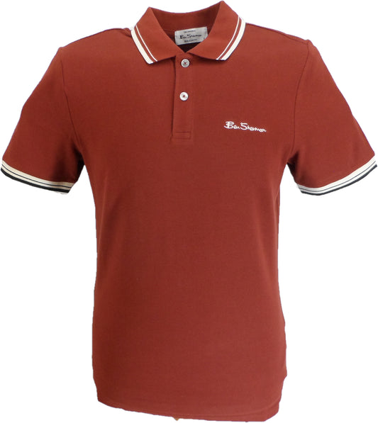 Ben Sherman Men's Sienna Red Signature 100% Cotton Polo Shirt