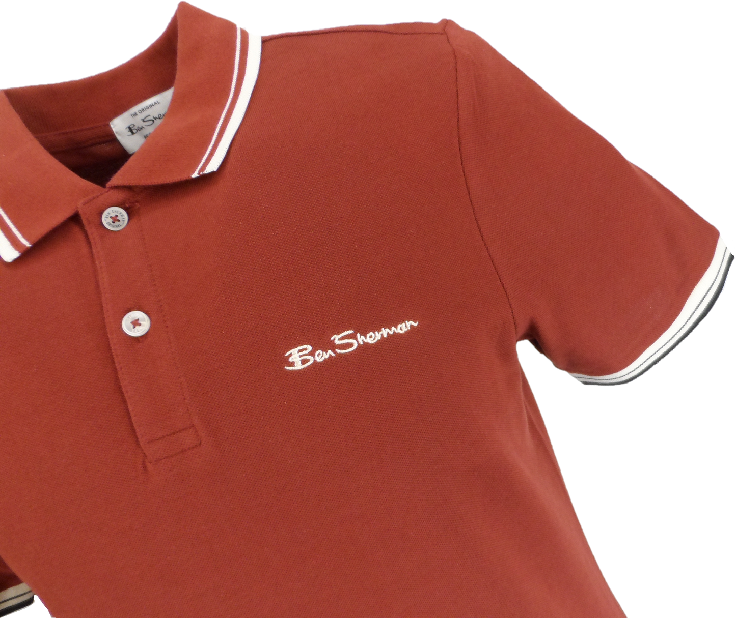 Ben Sherman Men's Sienna Red Signature 100% Cotton Polo Shirt