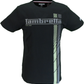 Lambretta Mens Black/Sage Fade Racing Stripe Retro T Shirt