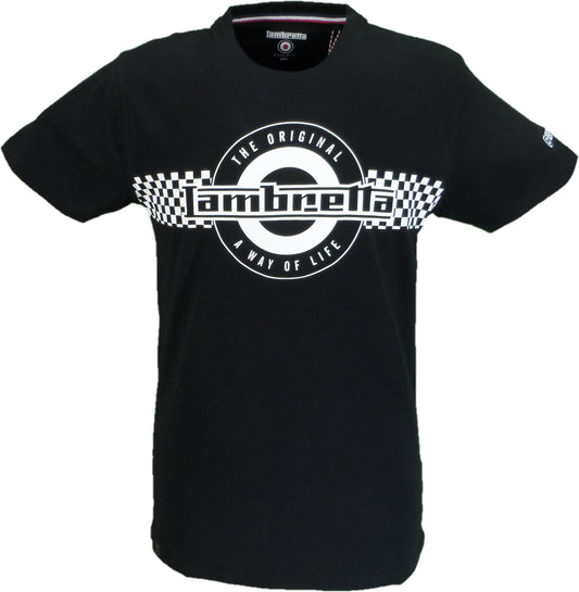 Lambretta Mens Black Target Check T Shirt