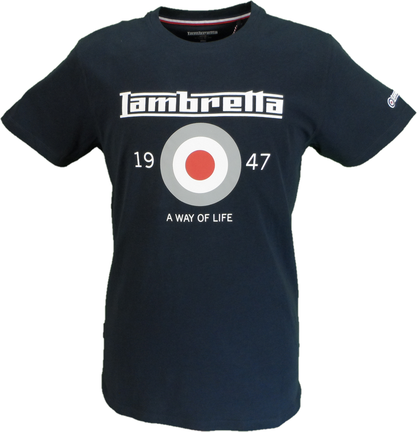 Lambretta Mens Navy Blue Classic Target T Shirt