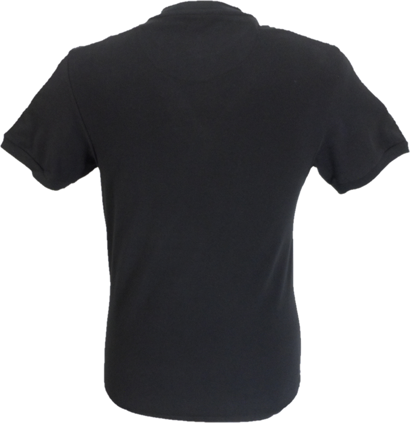 Trojan Records Mens Black Applique Houndstooth Jacquard T-Shirt