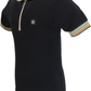 Trojan Mens Black Oxford Collar Zip Pique Polo Shirt