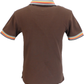 Trojan Mens Brown Oxford Collar Zip Pique Polo Shirt