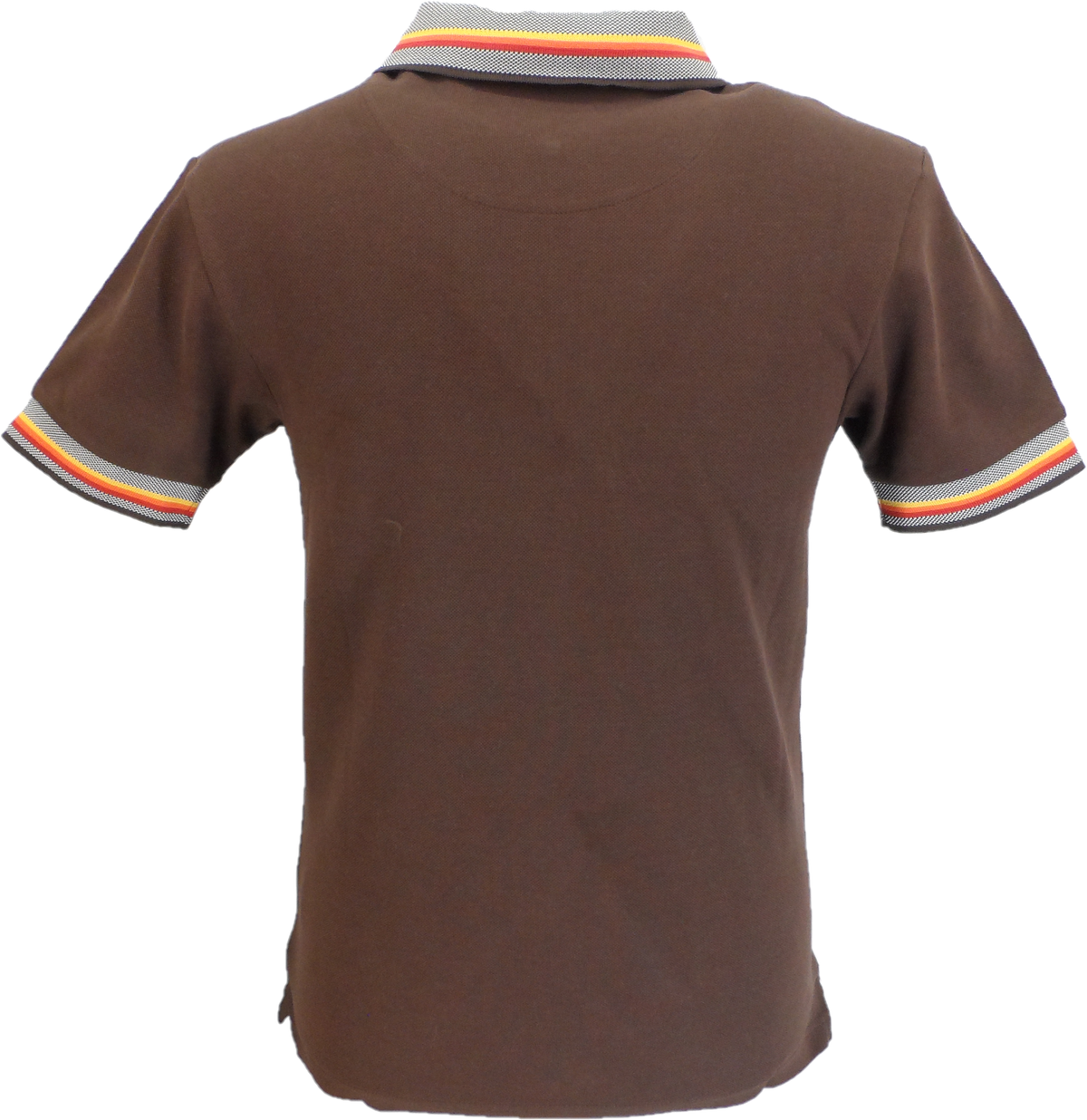 Trojan Mens Brown Oxford Collar Zip Pique Polo Shirt