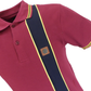 Trojan Mens Port Red Stripe Front Pique Tipped Polo Shirt