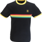 Trojan Mens Black Retro Ringer Striped  T Shirt