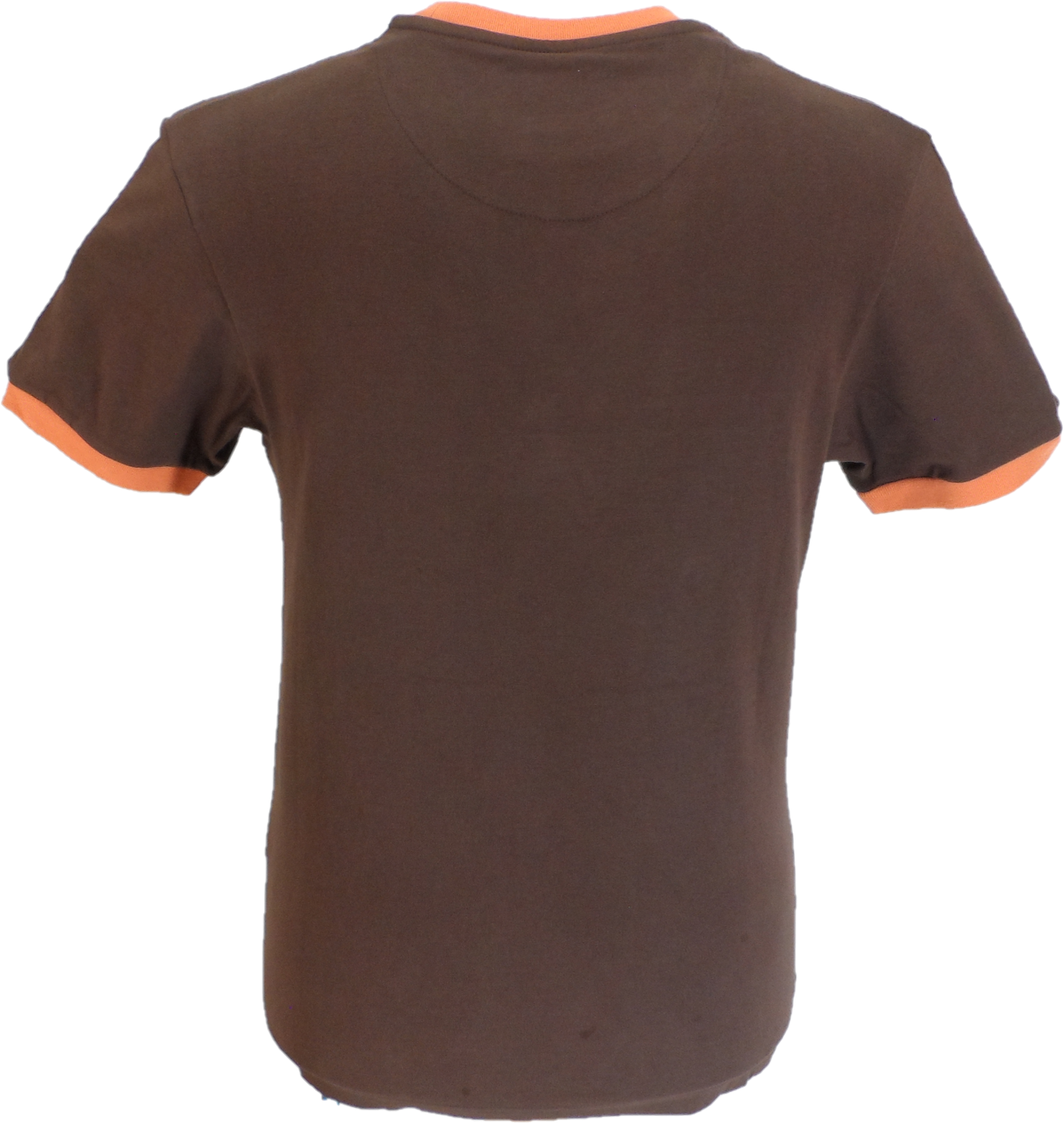 Trojan Mens Brown Retro Ringer Striped  T Shirt