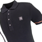 Trojan Mens Black Textured Racing Stripe Knitted Polo Shirt