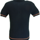 Trojan Mens Black Textured Racing Stripe Knitted Polo Shirt