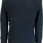Trojan Mens Black Textured Racing Stripe Fine Gauge Turtle Neck