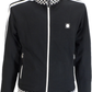 Trojan Mens Black Chequerboard Stripe Retro Track Tops