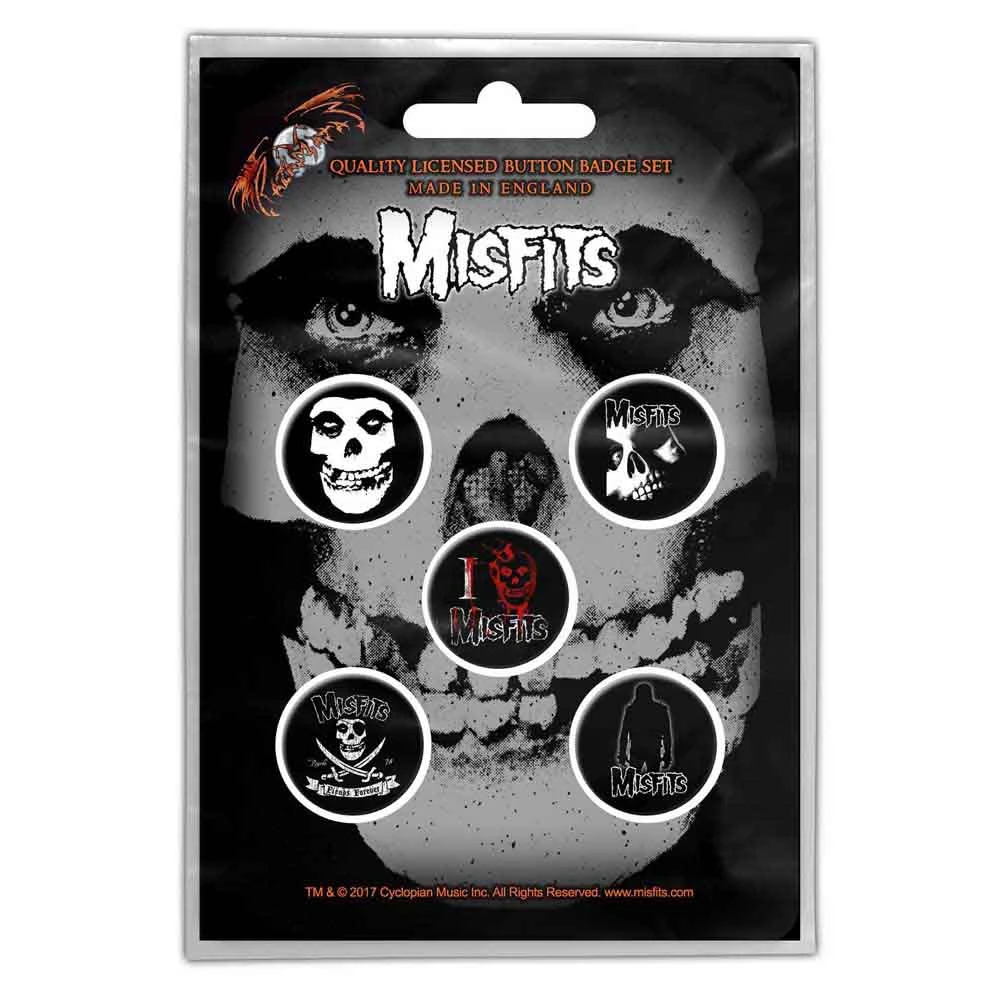 The Misfits Button Badge 5 Pack Set