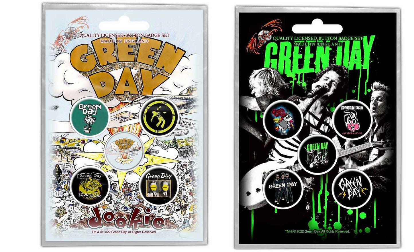 Green Day Button Badge 5 Pack Set