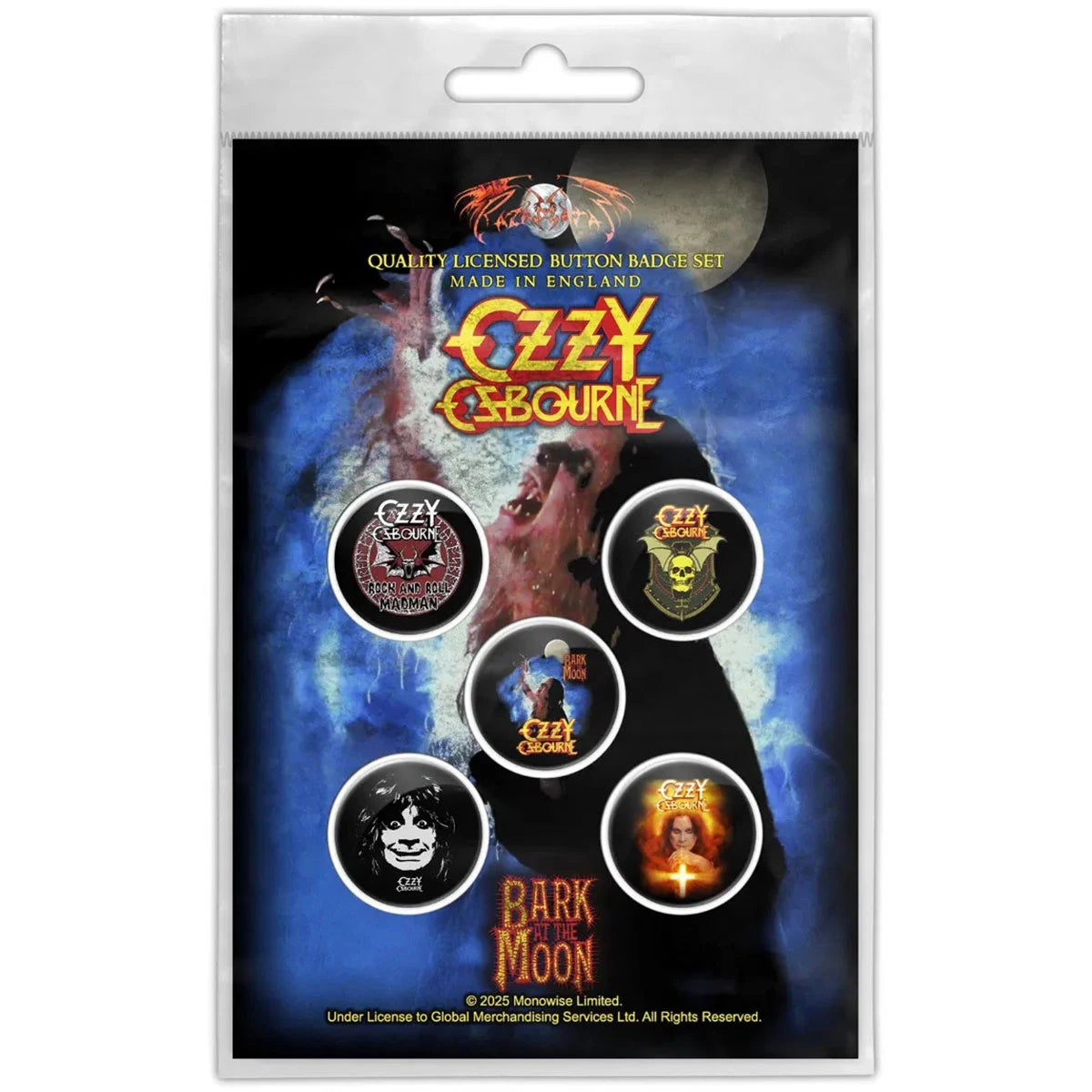 Ozzy Osbourne 5 Piece Badges Buttons Pin Set