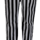 Run & Fly Mens Black and White Striped Skinny Jeans