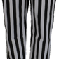 Run & Fly Mens Black and White Striped Skinny Jeans