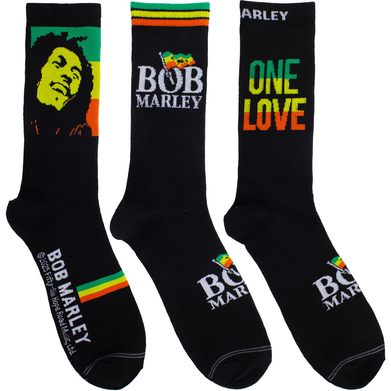 Mens Officially Licensed Tin Of 3 Pairs of Bob Marley Socks