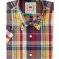 Relco Mens Purple & Yellow Multi Check Short Sleeved Button Down Shirts