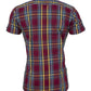Relco Mens Burgundy/Yellow/Blue Multi Check Short Sleeved Button Down Shirts