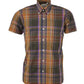Relco Ladies Retro Rustic Multi Check Button Down Short Sleeved Shirts