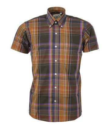 Relco Ladies Retro Rustic Multi Check Button Down Short Sleeved Shirts