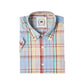 Relco Mens Blue Checked Short Sleeved Button Down Shirts