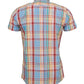 Relco Mens Blue Checked Short Sleeved Button Down Shirts