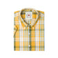 Relco Mens Yellow Checked Short Sleeved Button Down Shirts