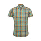 Relco Mens Green Check Short Sleeved Vintage/Retro Button Down Shirts