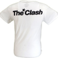 Mens White Official The Clash Guitar Smash with Back Print T Shirt