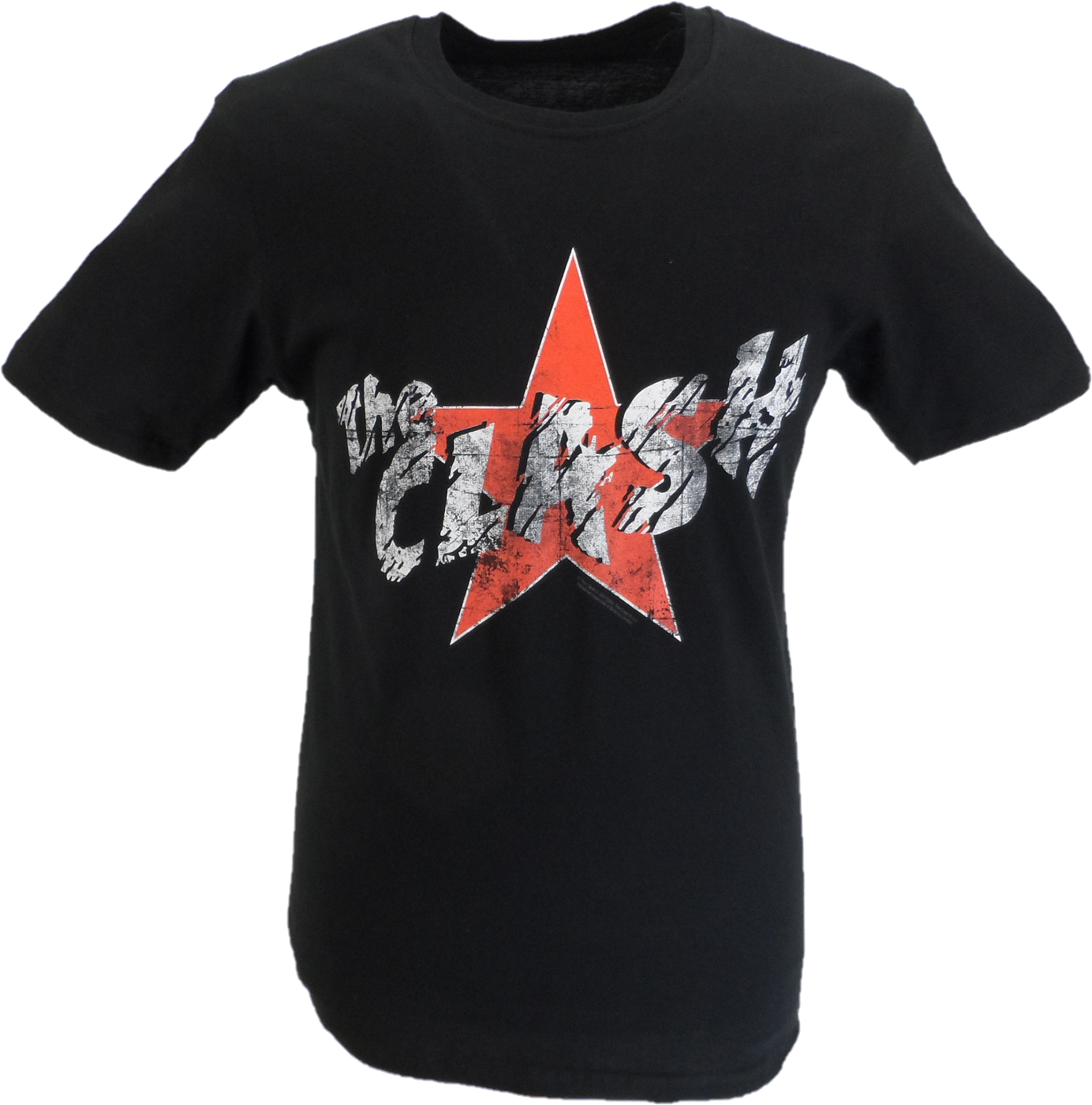 Mens Black Official The Clash Star Logo T Shirt