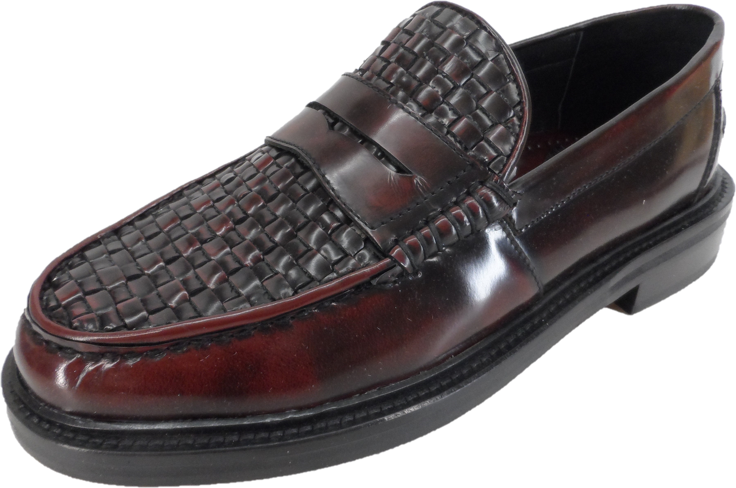 Delicious Junction Brummel Oxblood echter Korbgeflecht-Pennyloafer