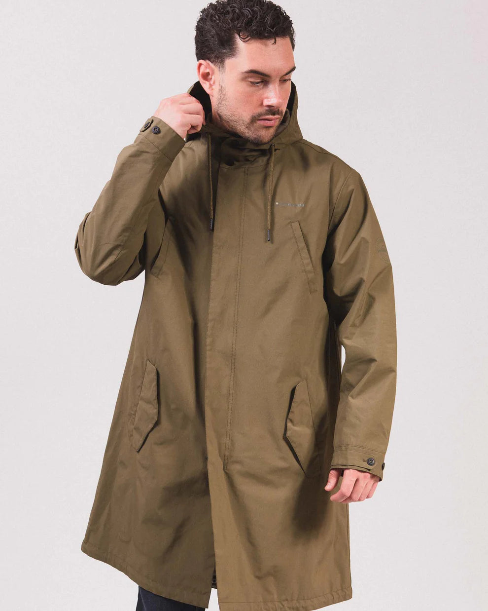 Lambretta Mens Khaki Green Ripstop Waterproof Parka