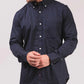 Lambretta Retro Button Down Navy/Blue Pindot Shirt
