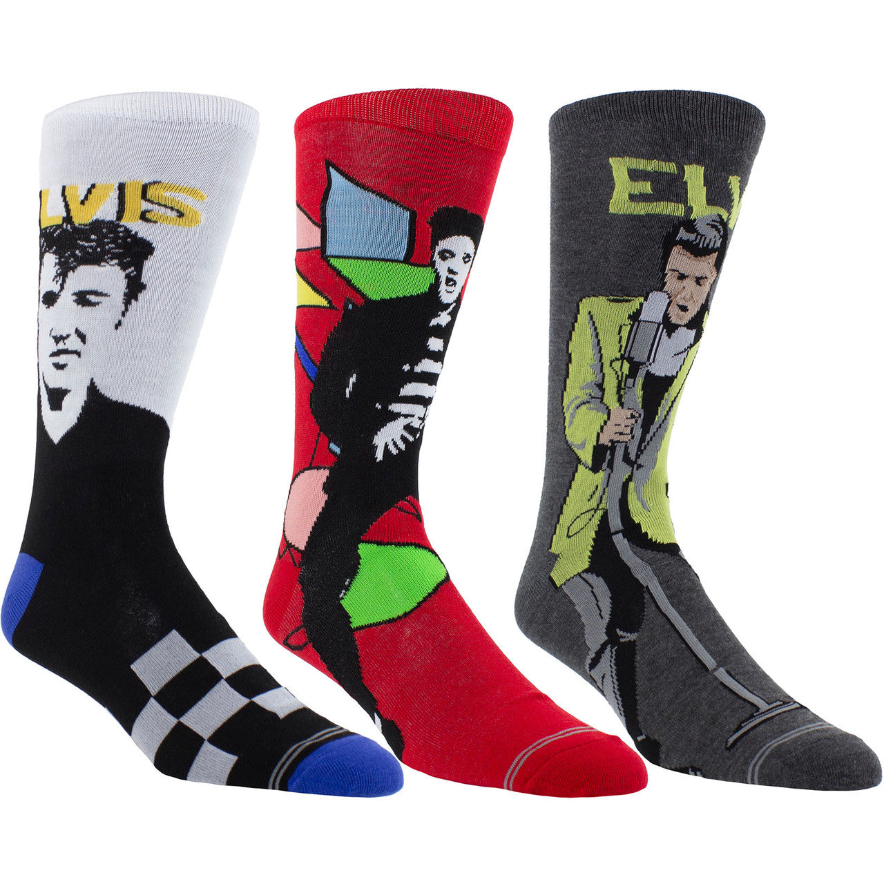 Mens Officially Licensed Tin Of 3 Pairs of Elvis Socks