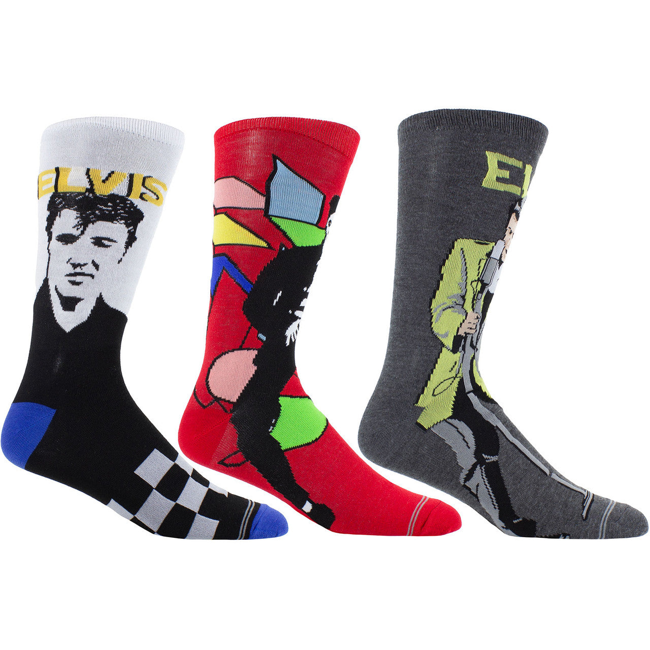 Mens Officially Licensed Tin Of 3 Pairs of Elvis Socks