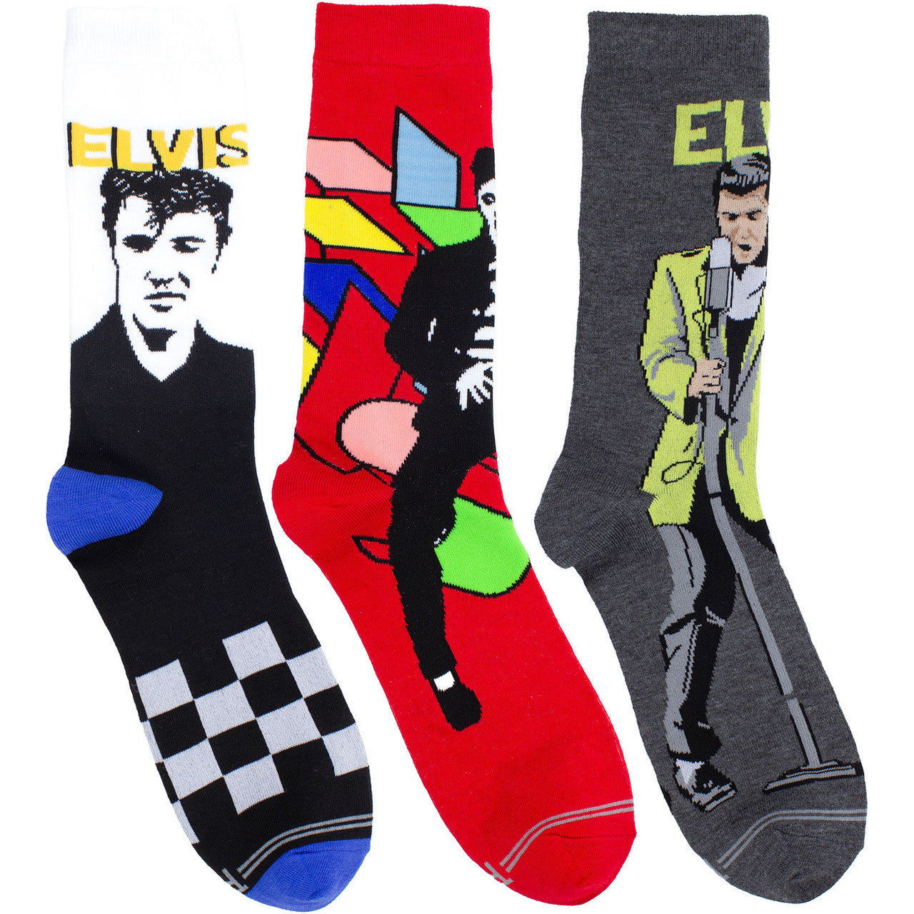 Mens Officially Licensed Tin Of 3 Pairs of Elvis Socks