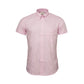 Relco Mens Pink Oxford Cotton Short Sleeved Retro Mod Button Down Shirt