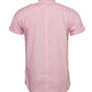 Relco Mens Pink Oxford Cotton Short Sleeved Retro Mod Button Down Shirt