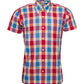 Relco Mens Multi Check Short Sleeved Button Down Shirts