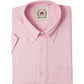 Relco Mens Pink Oxford Cotton Short Sleeved Retro Mod Button Down Shirt
