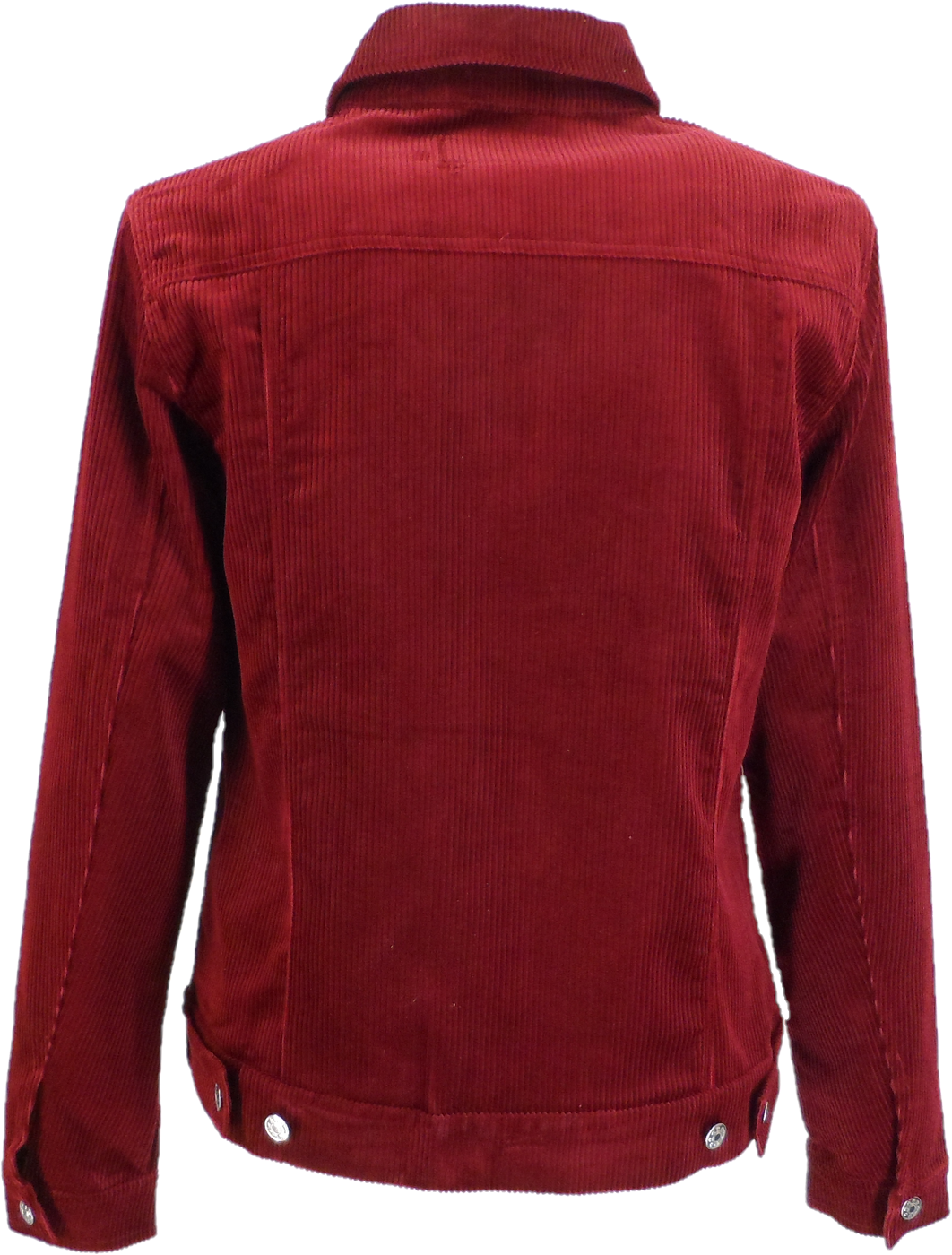 Mens 60s Retro Vintage  Burgundy Cord Western Trucker Jacket