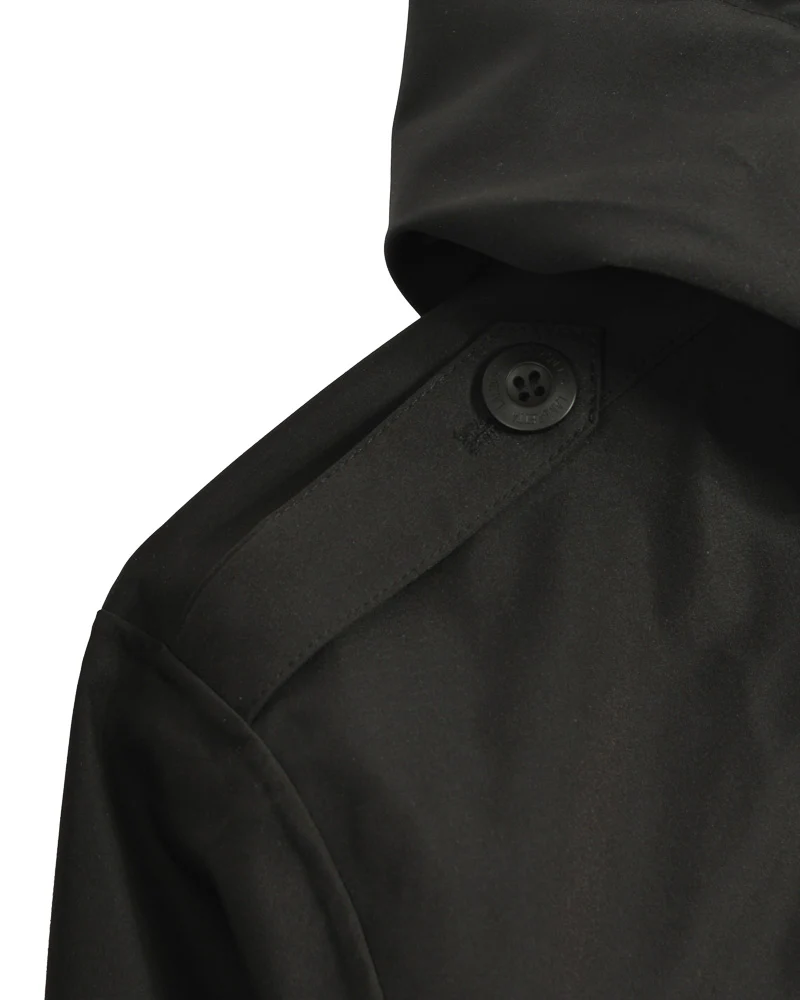 Lambretta Mens Black Retro Waterproof Fishtail Parka