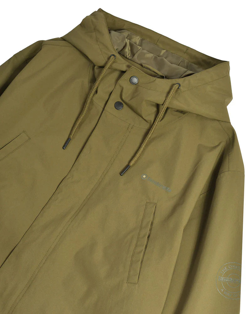 Lambretta Mens Khaki Green Ripstop Waterproof Parka
