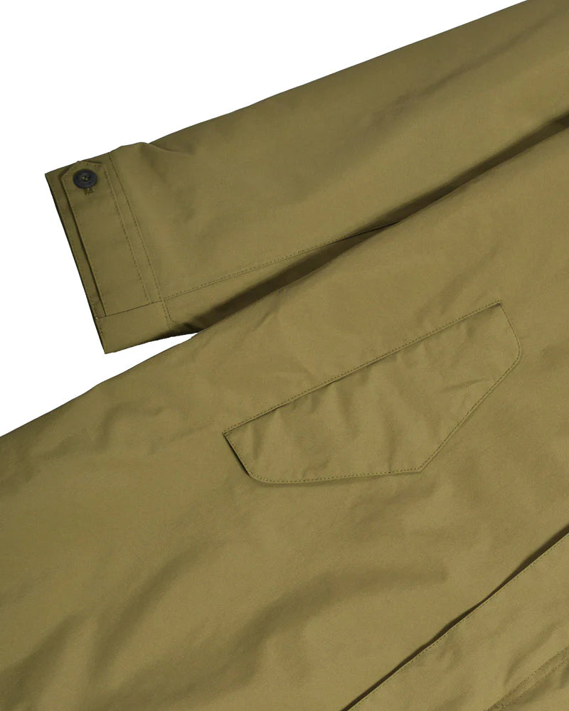 Lambretta Mens Khaki Green Ripstop Waterproof Parka