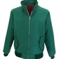 Green jacket with a plaid lining on a white background