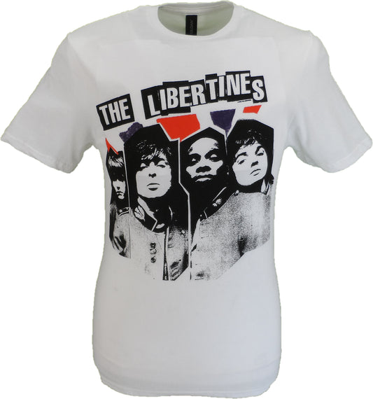 Mens White Official The Libertines RIP Flag Xerox T Shirt